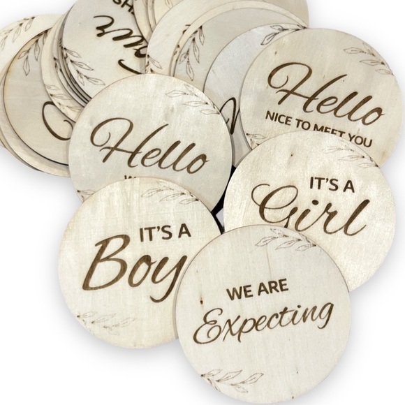 Monthly Milestone Marker Disc for Baby, Wooden Baby Month Marker Cards - Picture 1 of 6